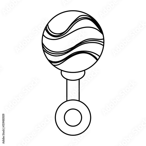 Rattle baby toy icon vector illustration graphic design