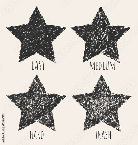 Vector stars in a grunge style