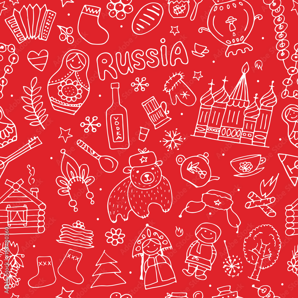 Russia, seamless pattern for your design Russia, seamless pattern for your design