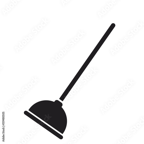 toilet plunger with handle cleaning icon vector illustration