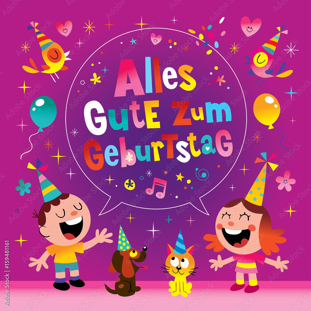 Fototapeta premium Alles Gute zum Geburtstag Deutsch German Happy birthday greeting card