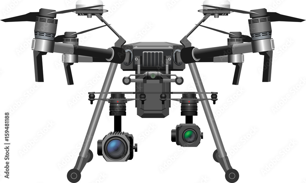 Drones: fully editable vector illustration of a professional drone with a  high definition camera Stock Vector | Adobe Stock