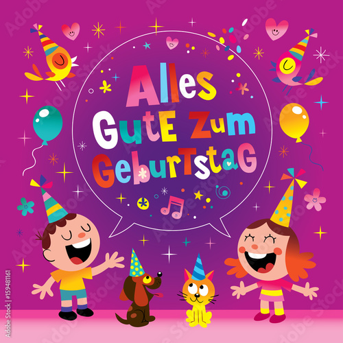 Alles Gute zum Geburtstag Deutsch German Happy birthday greeting card