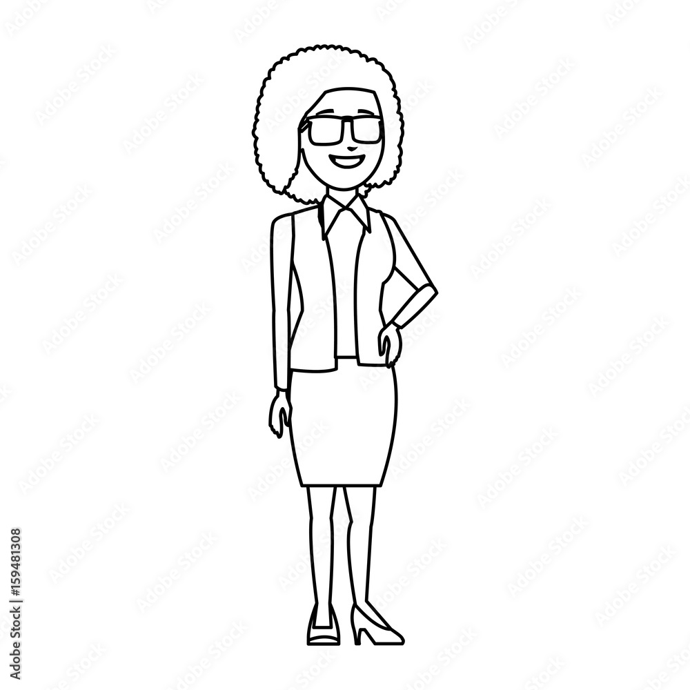 business woman manager standing gesture vector illustration business woman manager standing gesture vector illustration