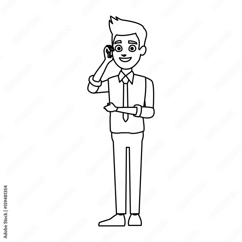 young businessman standing with folded arms suit, tie and shirt vector illustration young businessman standing with folded arms suit, tie and shirt vector illustration