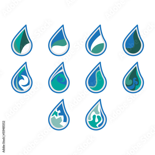 water logo set