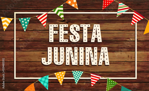 Festa Junina illustration - traditional Brazil June festival party. Vector illustration. Latin American holiday.