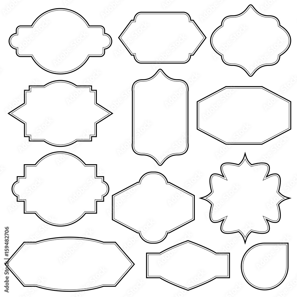 Fototapeta premium blank frame and label vintage retro Vector illustration