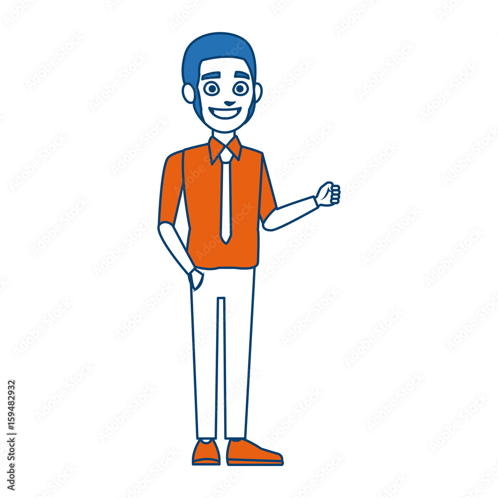 young businessman standing tie and shirt vector illustration young businessman standing tie and shirt vector illustration