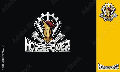 horse power emblem symbol icon vector logo tshirt
