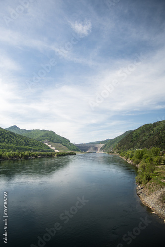 Sayano-Shushenskaya Hydro Power Station on the River Yenisei photo