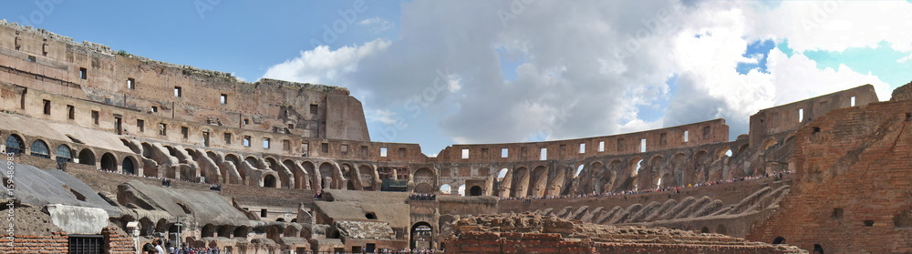 Inside of Colosseum in Rome, Italy