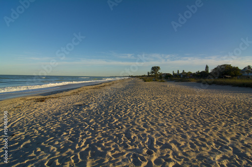 sandy beach long coast line 