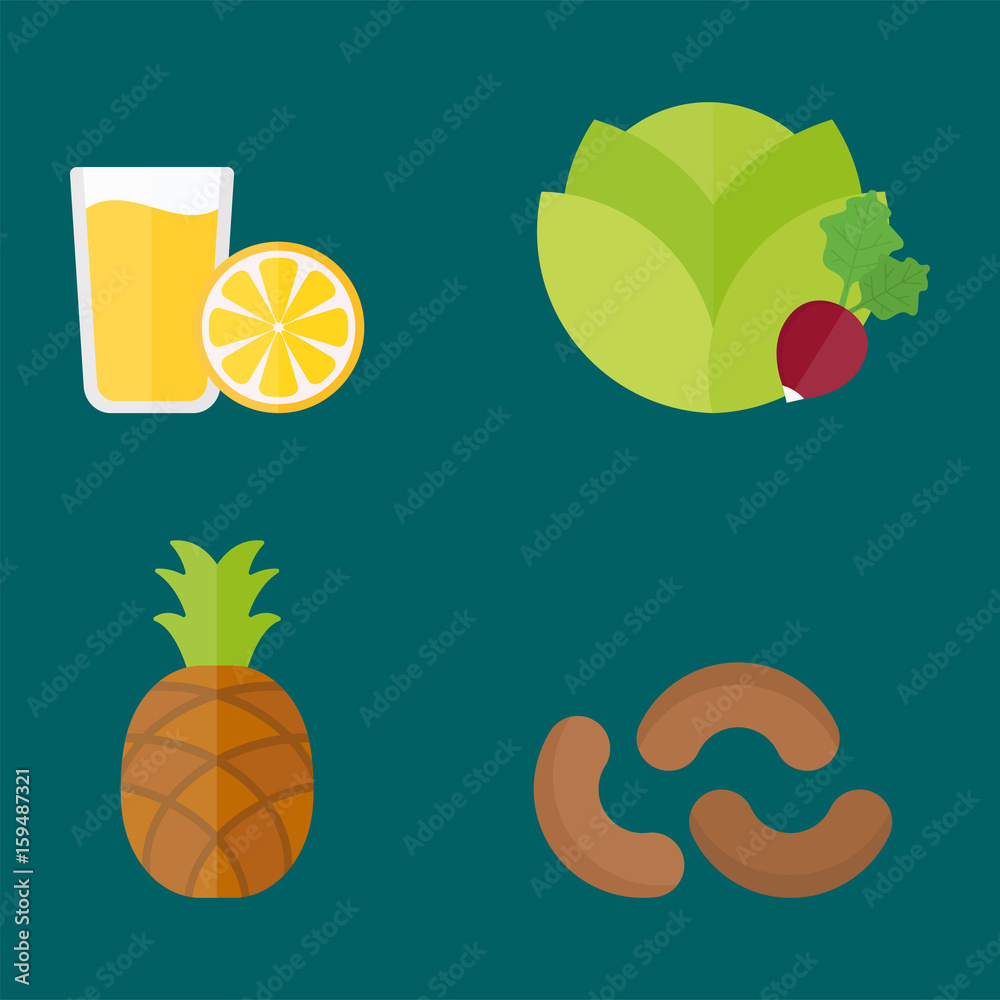 Vegan food nature restaurant fruit vegetarian healthy diet vegetable vector illustration Vegan food nature restaurant fruit vegetarian healthy diet vegetable vector illustration