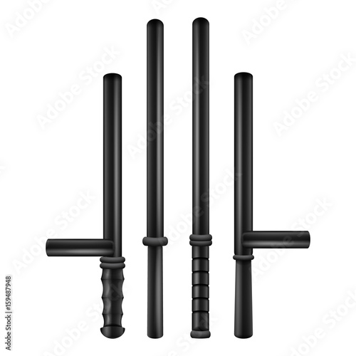 Police Baton Icon Isolated On White Background. Police Symbol Stock Vector Illustration.