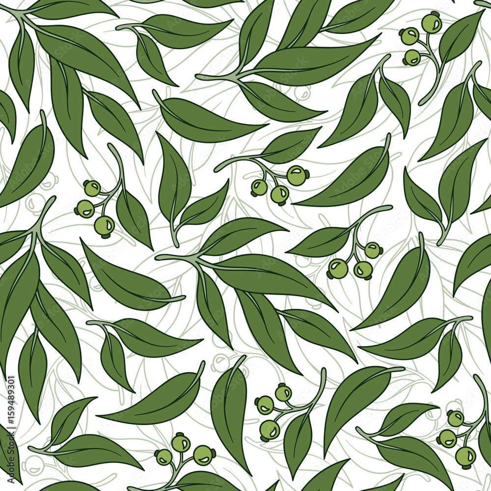 Seamless green leaf pattern. Seamless green leaf pattern.