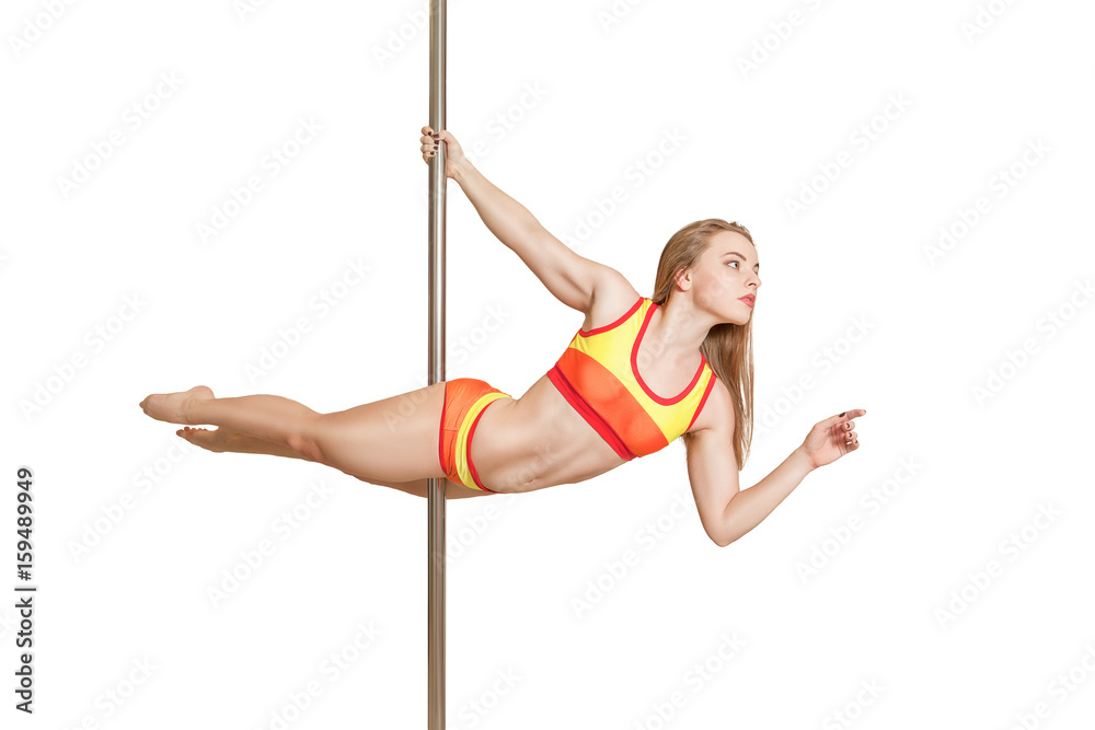 Sexy professional young pole dance girl Stock Photo | Adobe Stock