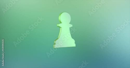 Animated Chess Pawn Color 3d Icon Loop Modules for edit with alpha matte
