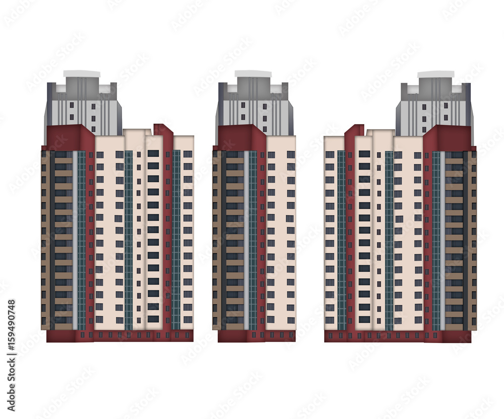 isolated multistory building on a white background isolated multistory building on a white background