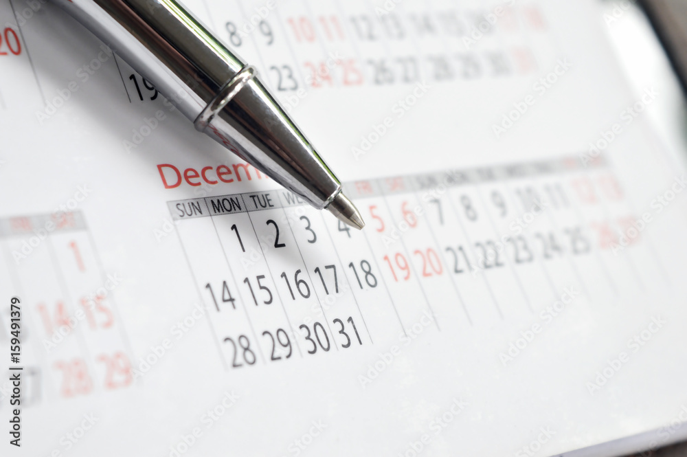Pen on Calendar Pen on Calendar