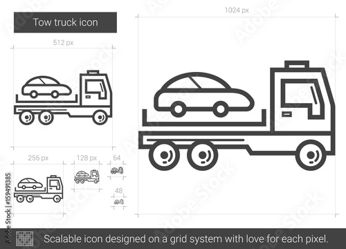 Tow truck line icon.