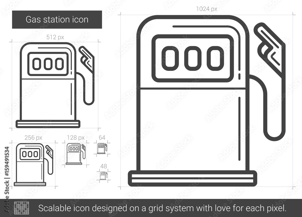 Gas station line icon. Gas station line icon.