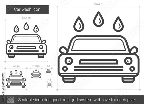 Car wash line icon.