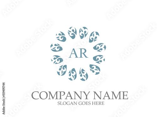 Abstract AR Letter Monogram Elegant Logo Design