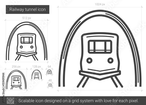 Railway tunnel line icon.