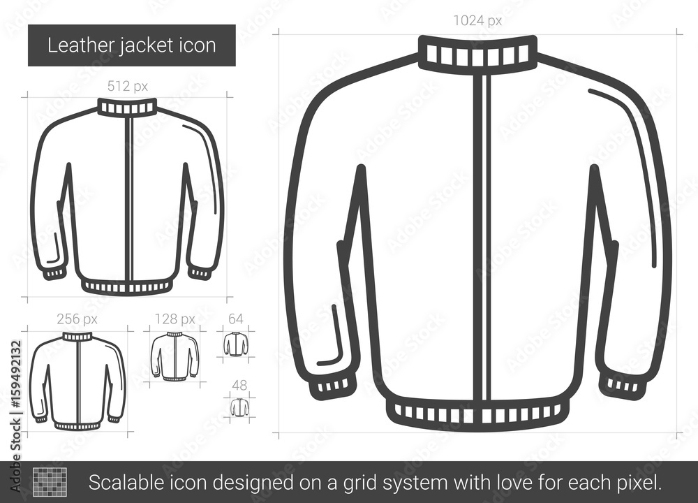 Leather jacket line icon. Leather jacket line icon.