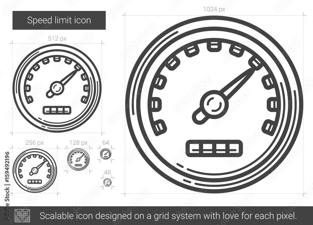 Naklejka premium Speed limit line icon.