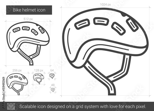 Bike helmet line icon.