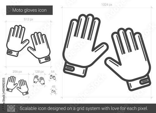 Moto gloves line icon.