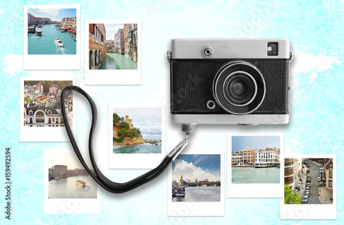 Vintage camera on white bac...