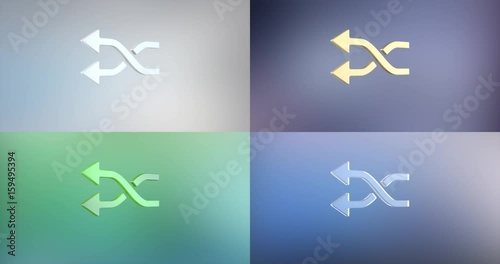 Animated Random Shuffle 3d Icon Loop Modules for edit with alpha matte
