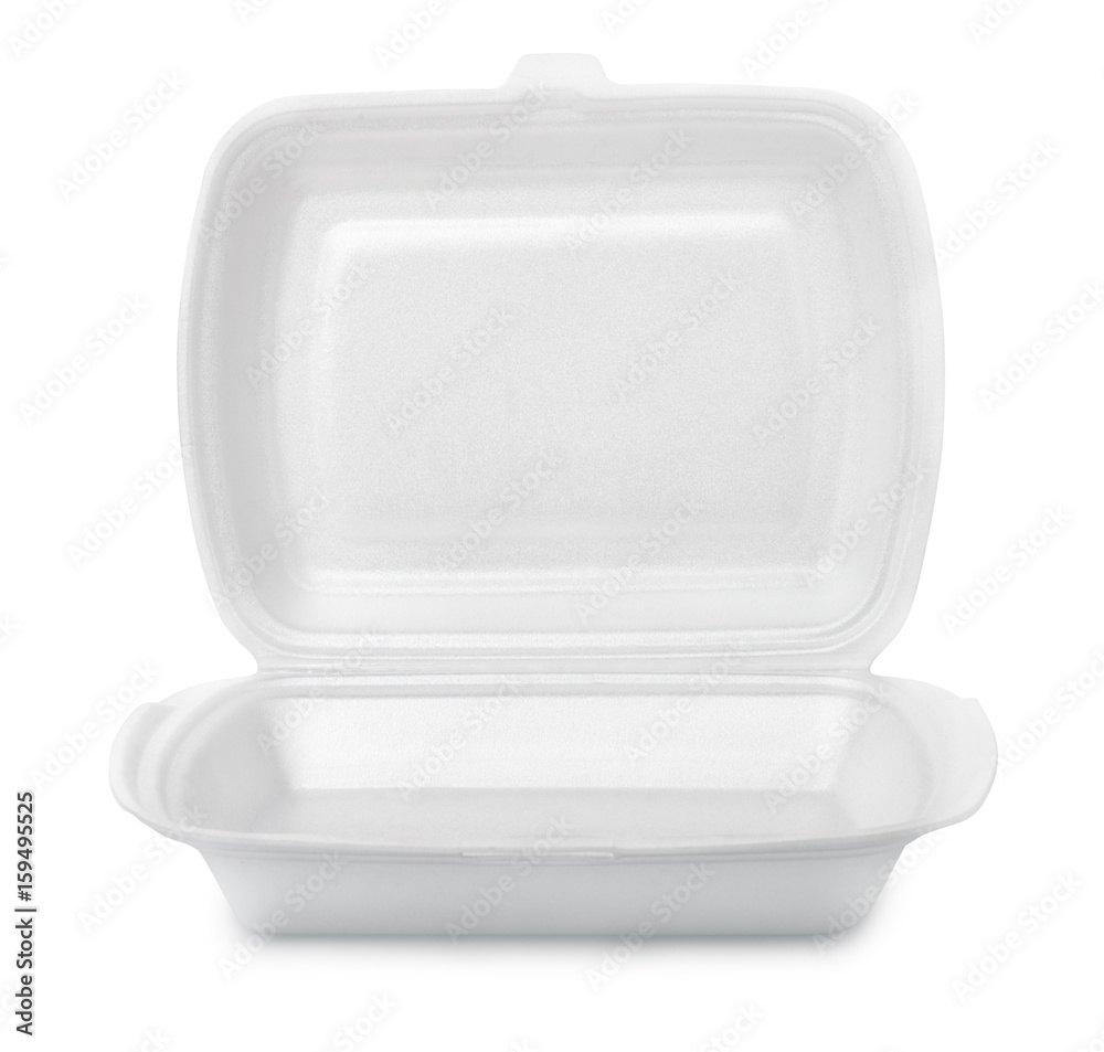 Open empty foam food container Open empty foam food container