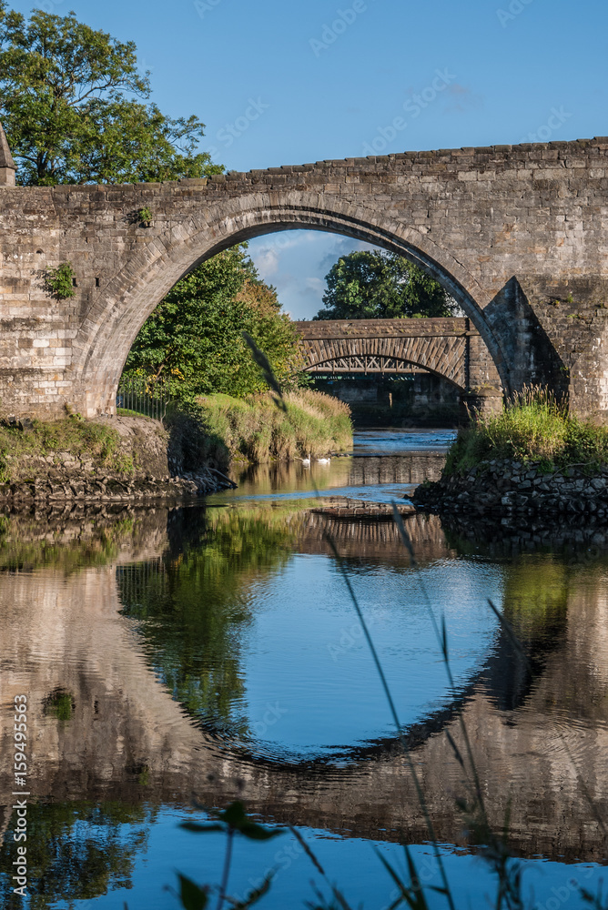 Bridge reflection in Stirling, Scotland highlands