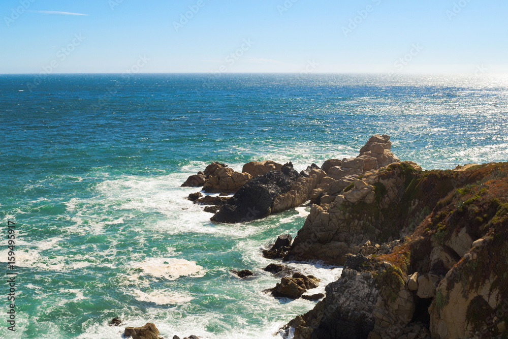 Beautiful view on the cliff and Pacific ocean