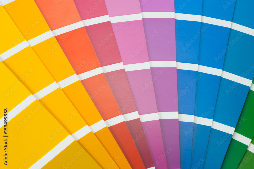 Obraz premium Colour card with samples of paint. Close-up of color fan palette