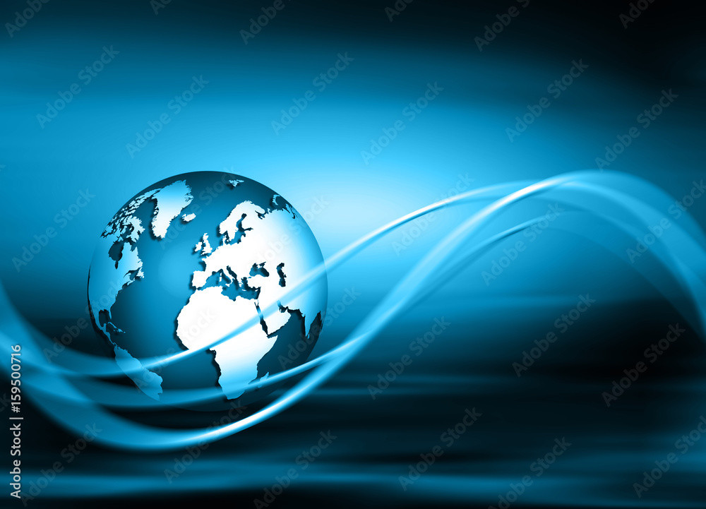 Best Internet Concept of global business. Globe, glowing lines on technological background. Wi-Fi, rays, symbols Internet, 3D illustration Best Internet Concept of global business. Globe, glowing lines on technological background. Wi-Fi, rays, symbols Internet, 3D illustration