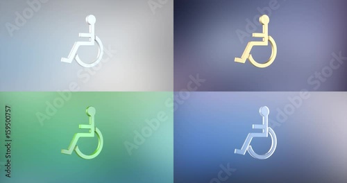 Animated Wheelchair Disabled ISA Access 3d Icon Loop Modules for edit with alpha matte
