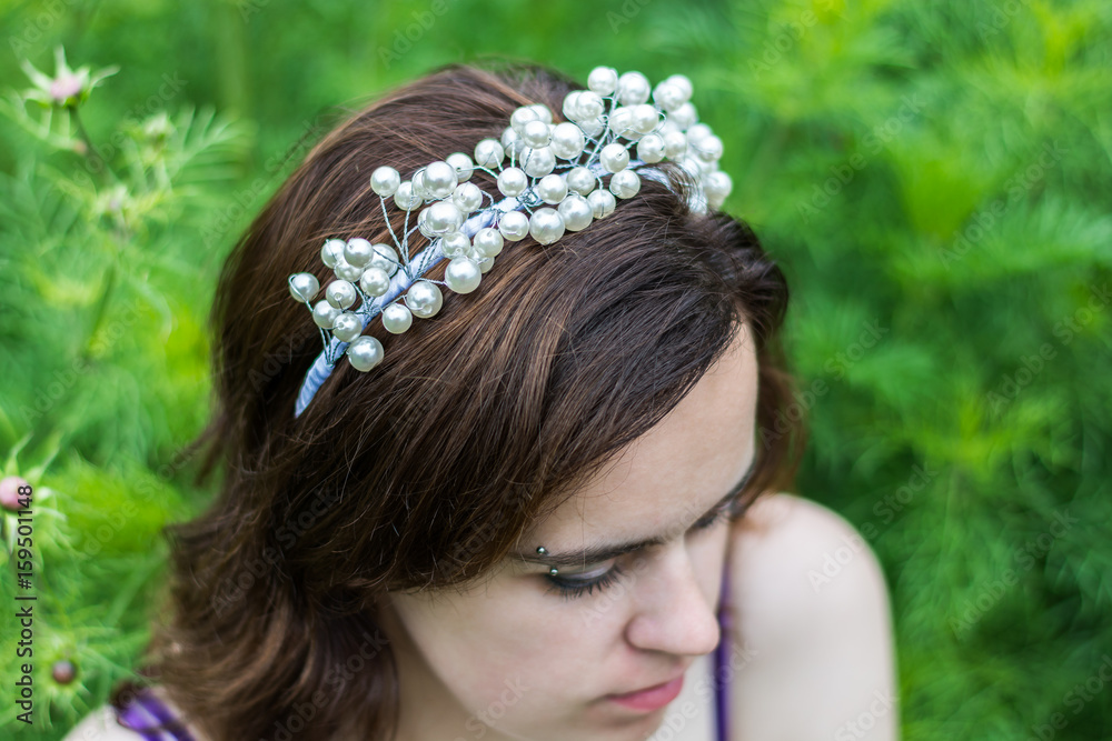 Naklejka premium Hair hoop, head ornament, hair clip, decoration