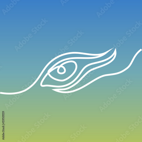 Continuous line drawing of abstract eye. Vector illustration