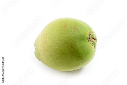 Green coconut isolated on white