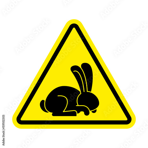 Stop Fur Seal white. bansmall sea calf is forbidden. Yellow prohibitory road sign