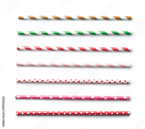 Various paper straws. photo