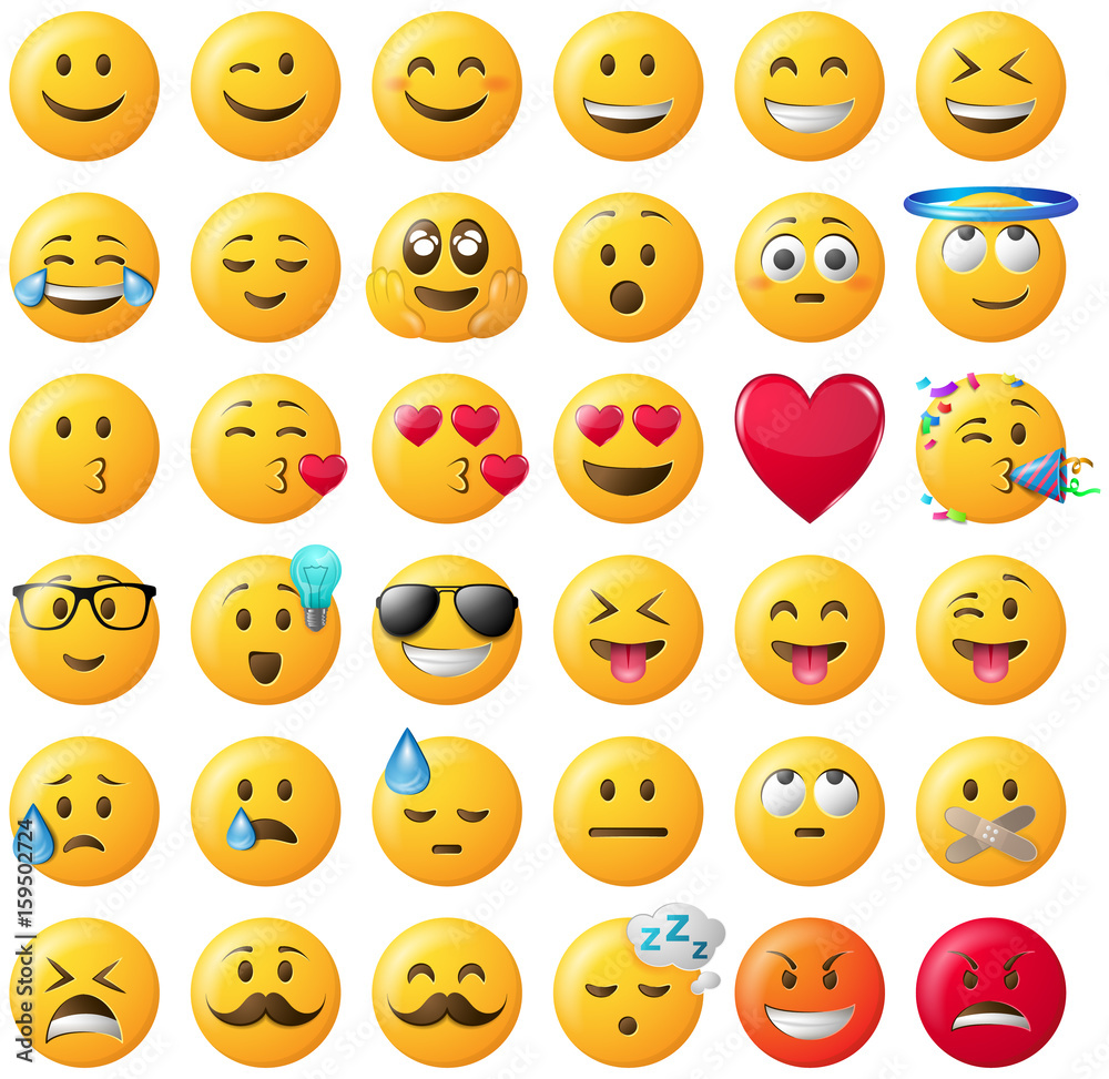 Smileys Emoticons Emojis Set gelb Smileys Emoticons Emojis Set gelb