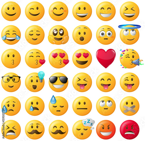 Smileys Emoticons Emojis Set gelb photo