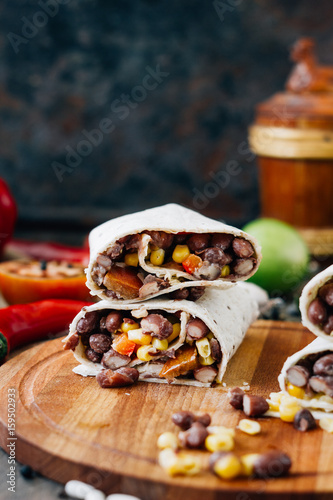 Nice vegetarian burrito ove...