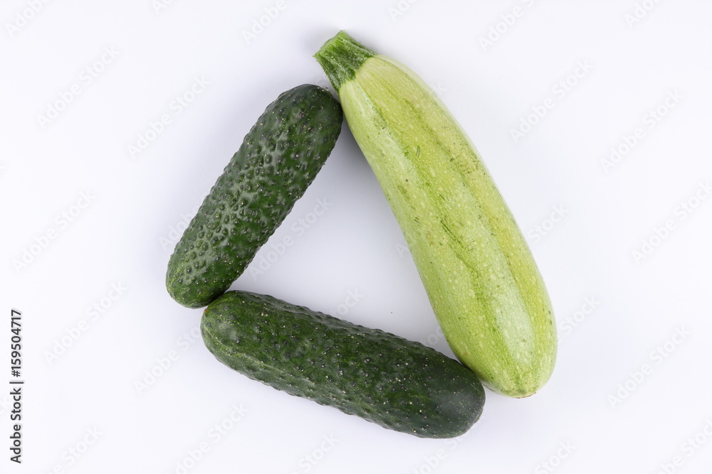 Cucumbers, zucchini and carrots for salad Cucumbers, zucchini and carrots for salad